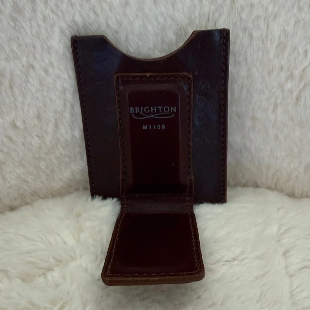Brighton Black and Brown Leather Money Clip